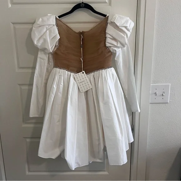 KHAITE Tracy crystal-embellished ruched tulle and cotton-sateen dress SIZE 2 - Picture 5 of 15